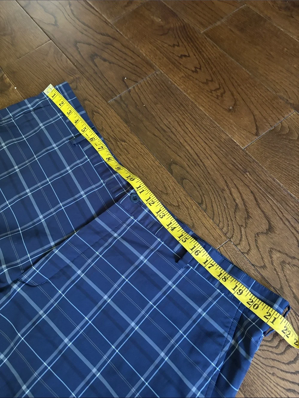 NIKE Dri Fit Golf Navy Plaid Performance Shorts Size